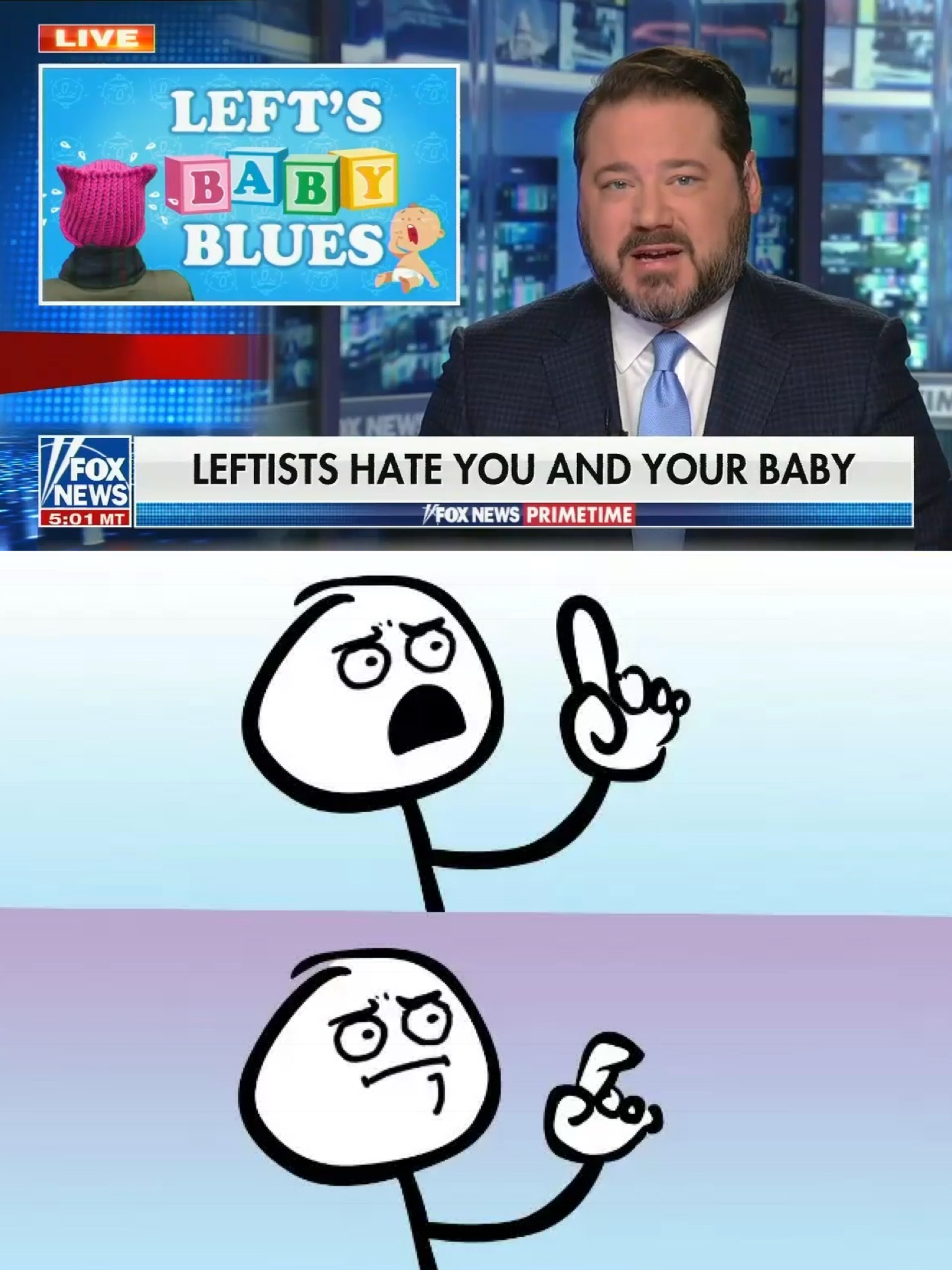 News with the caption leftists hate you and your baby