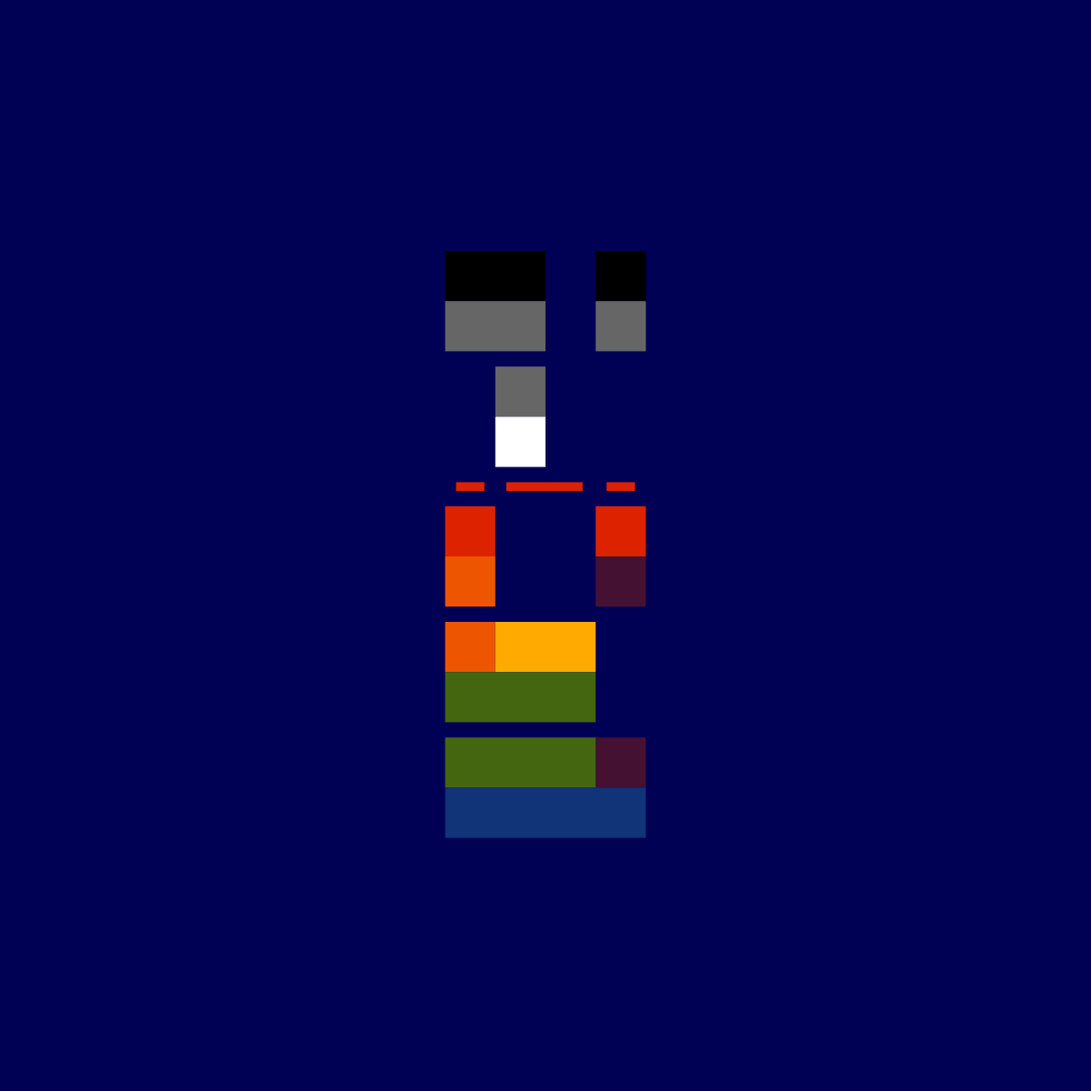 Colored squares arranged to represent DNA on a blue background. 
